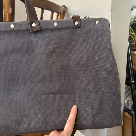 Line of Trade Canvas Weekender Bag Unisex Large Grey Duffle Bag - Picture 6 of 10